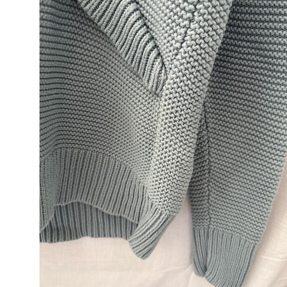 Talbots Woman Blue Colored Cotton Chunky Knit Shawl Collar Sweater Plus 3X - Picture 3 of 5